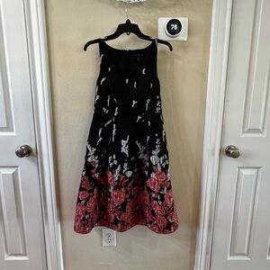 Aidan Mattox Blush Floral Whimsical Party Dress Black Size 4